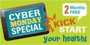 Kroc Center Cyber Monday Special digital ad promoting a two-month membership offer.