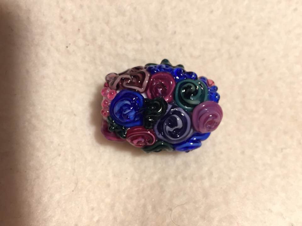 Handmade Glass Floral Bead