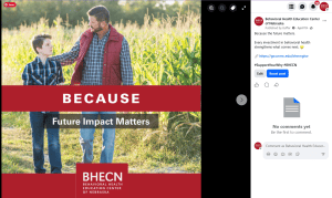 BHECN Find Your Why campaign graphic featuring an adult and child walking outdoors with the message, ‘Because Future Impact Matters.